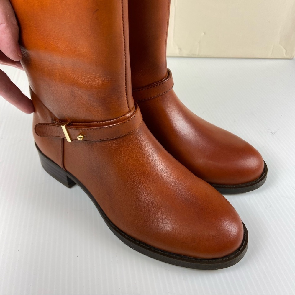 NIB ON 34th Firesel Cognac Leather Riding Boots Size 5 - Picture 7 of 8
